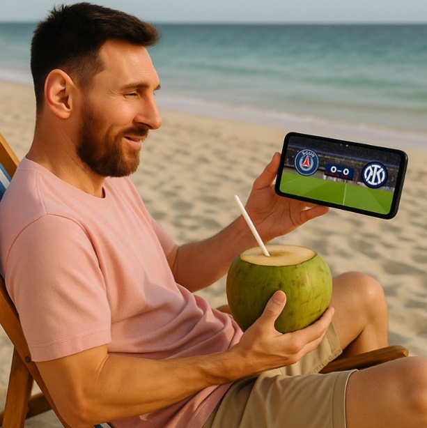 Mới ngày nào Messi còn khổ sở với Inter lẫn PSG, giờ anh đã có thể ngồi uống nước dừa chill chill tại bãi biển Miami để thưởng thức trọn vẹn trận đấu.

PSG phải cẩn trọng với năng lực của HLV Simone ‘Goku’ Inzaghi.


Inter bán Onana cho MU giá 55 triệu euro và mua Sommer giá 6 triệu euro để thay thế. Màn trình diễn của Sommer trong hành trình đến trận chung kết C1 2025 khiến Onana và giới mộ điệu phải kinh ngạc.

Vị vua mới ở Paris sau chung kết C1 2025?


Inter quyết định ‘áp dụng phong thủy’ với màu áo vàng trong trận chung kết gặp PSG.

Allianz Arena sẽ chứng kiến thêm một vị vua mới trong lịch sử cúp C1?