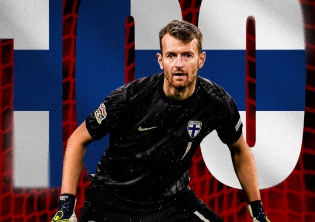 Lukas Hradecky có lần thứ 100 khoác áo Phần Lan.