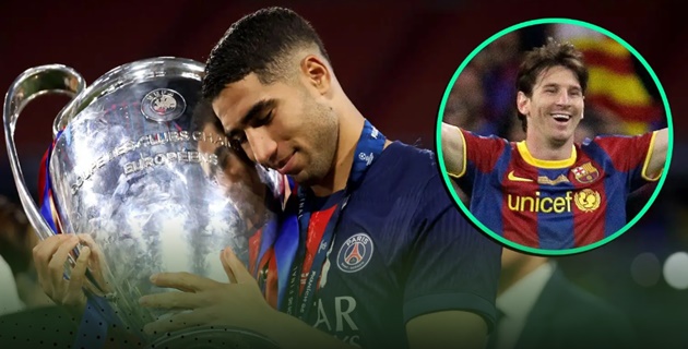 Ảnh bài viết Messi, Ronaldo và 2 cầu thủ có cùng ''chiến tích'' với Hakimi mùa này