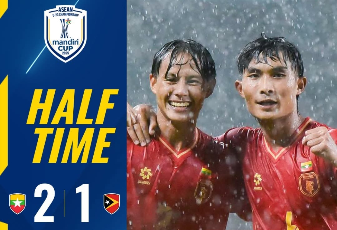 Hiệp một kết thúc với tỷ số 2-1. Ảnh: ASEAN United.