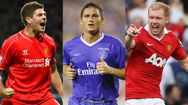 Gerrard, Lampard và Scholes một thời là những tiền về hàng đầu nước Anh.