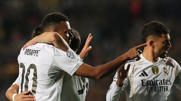 Mbappe tiếp tục tỏa sáng với cú hat-trick cho Real Madrid.