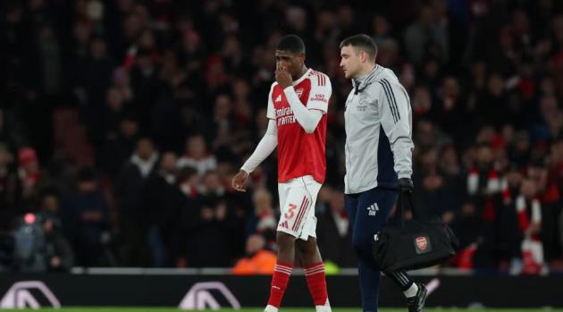 Ảnh bài viết Arsenal khủng hoảng hàng thủ nghiêm trọng khi Mosquera chấn thương