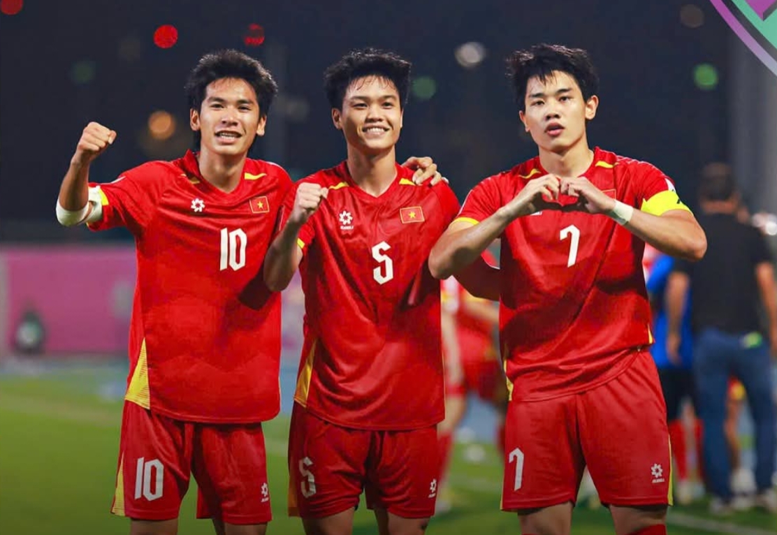 U23 Việt Nam giành chiến thắng lịch sử. Ảnh: VFF.