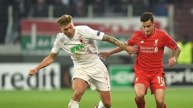 Augsburg suýt gây sốc trước Liverpool ở giải châu Âu.