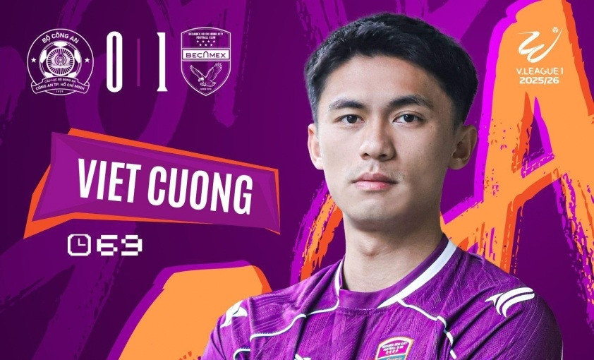 Việt Cường đã ghi bàn thắng duy nhất của trậnd đấu.
