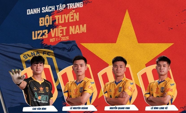 Ảnh bài viết Lộ diện 4 cầu thủ SLNA đầu tiên lên U23 Việt Nam