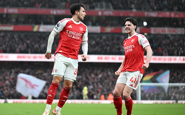 Zubimendi (trái) và Rice là những trụ cột tuyến giữa của Arsenal.