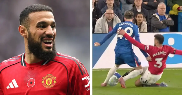 Ảnh bài viết Mazraoui phô diễn kỹ năng phòng ngự đỉnh cao trước Garnacho