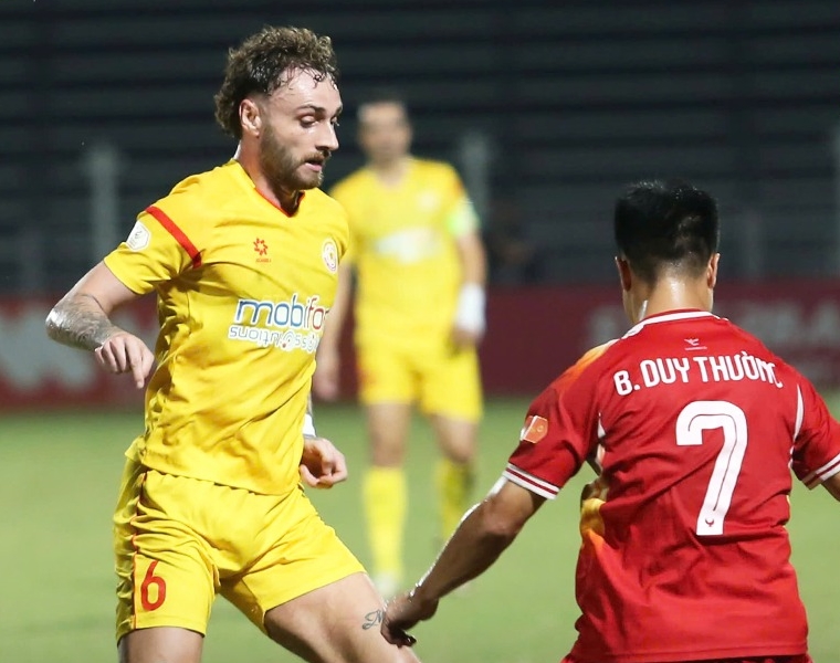 PVF-CAND và Hà Tĩnh cầm chân nhau ở vòng 21 V-League 2025/26. Ảnh: VPF.