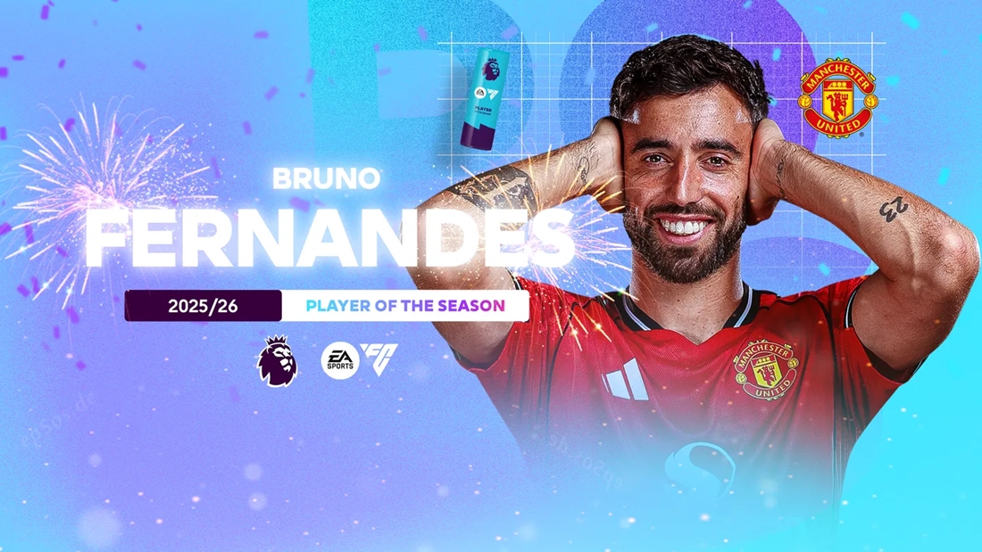Bruno Fernandes giành danh hiệu Cầu thủ xuất sắc nhất mùa giải của Ngoại hạng Anh.