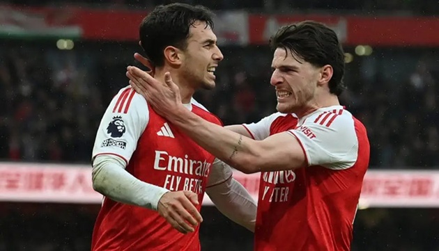 Rice và Zubimendi thuộc nhóm cầu thủ Arsenal thi đấu nhiều nhất mùa này.