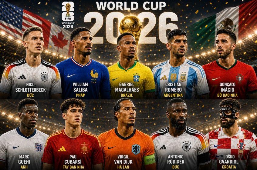 Ảnh bài viết Top 10 trung vệ đáng xem nhất World Cup 2026