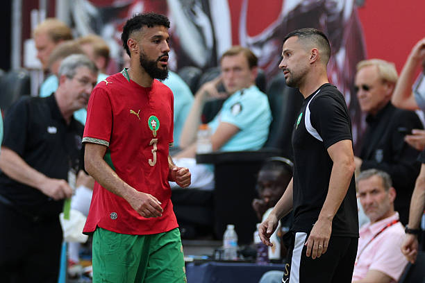 Ảnh bài viết Morocco lo lắng về tình trạng của Mazraoui sau trận hòa Na Uy