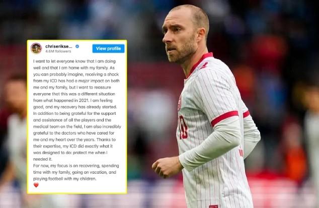 Ảnh bài viết Eriksen báo tin an toàn, khẳng định không lặp lại sự cố 2021